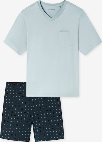 SCHIESSER Short Pajamas ' Comfort Essentials ' in Blue: front