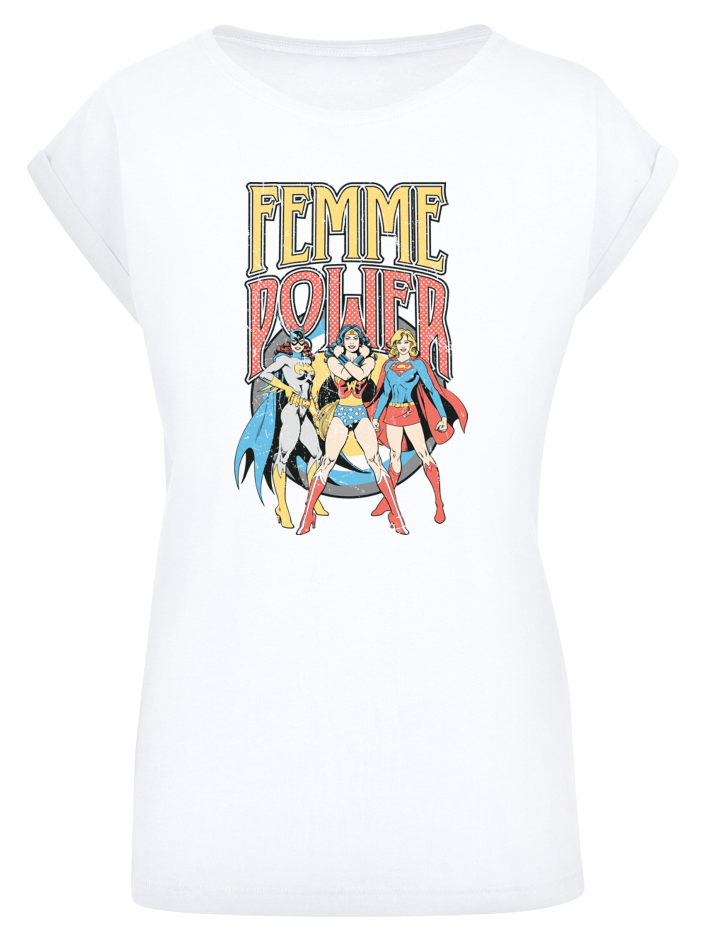 T-shirt 'DC Comics Wonder Woman Femme Power' F4NT4STIC en blanc : devant