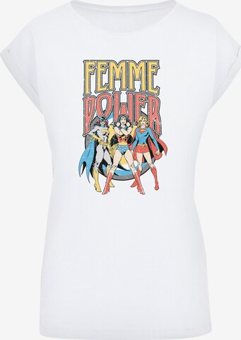 F4NT4STIC Shirt 'DC Comics Wonder Woman Femme Power' in White: front