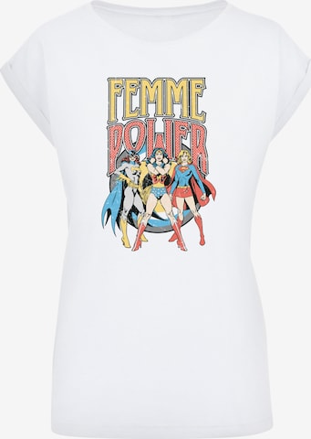 T-shirt 'DC Comics Wonder Woman Femme Power' F4NT4STIC en blanc : devant