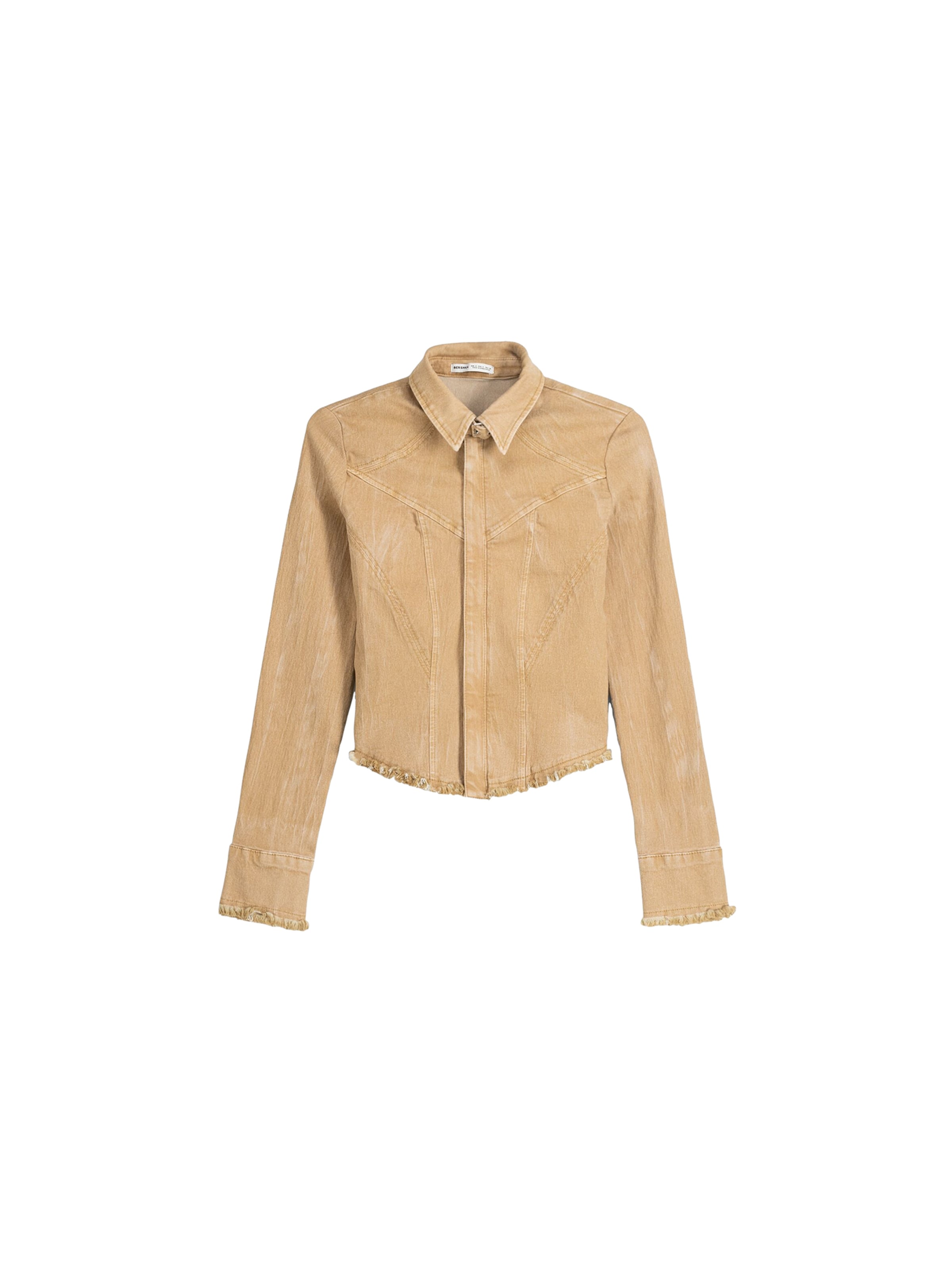 Bershka Prechodná bunda - Béžová: predná strana