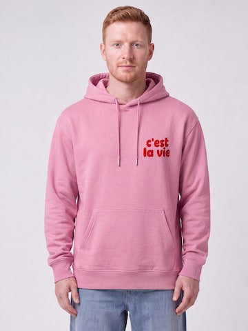 Felpa 'Cest La Vie' di Watapparel in rosa: frontale