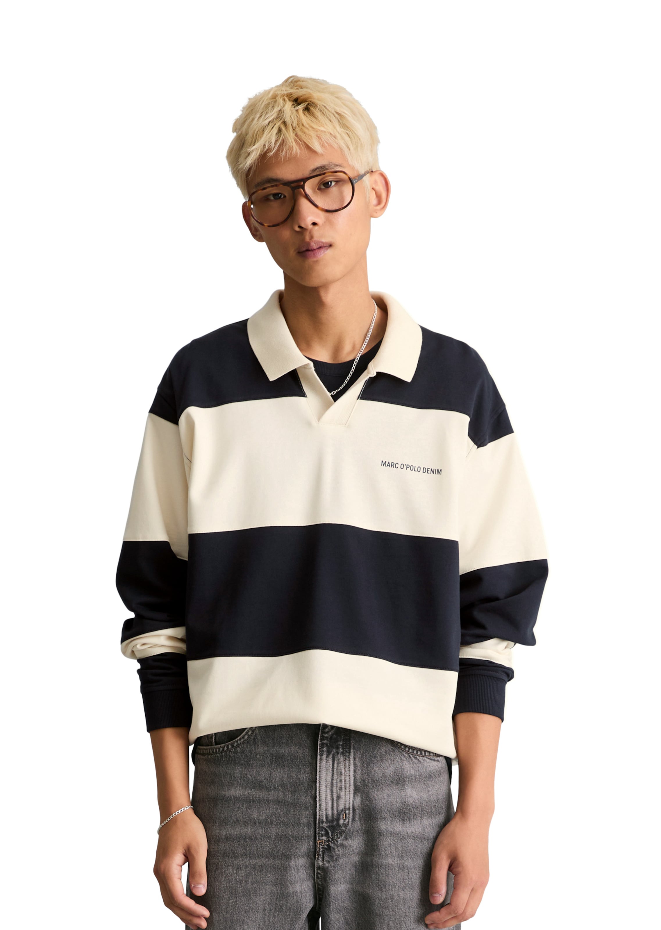 Marc O'Polo DENIM Sweatshirt in Blauw: voorkant
