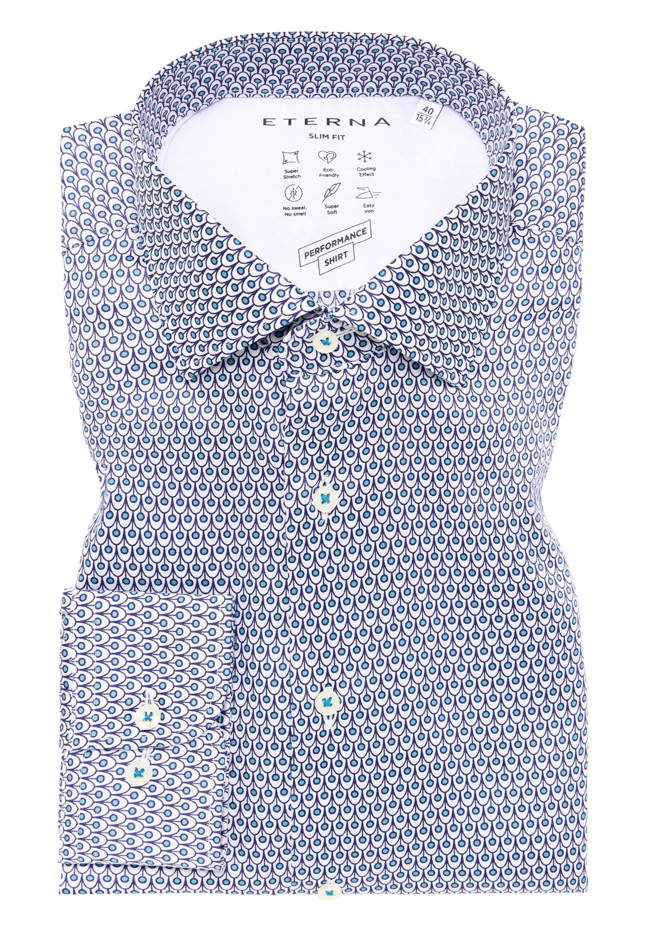 ETERNA Slim fit Zakelijk overhemd in Blauw