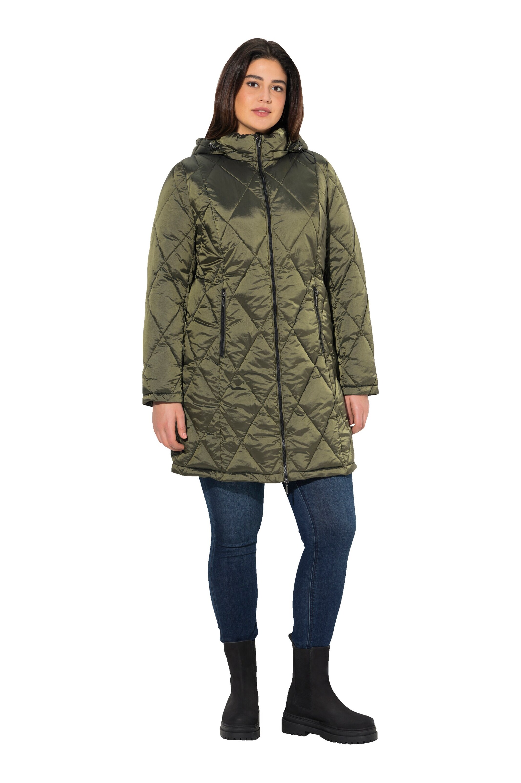 Ulla Popken Between-season jacket in Green: front