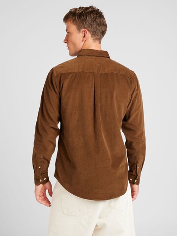 Casual Friday Regular fit Button Up Shirt 'Anton' in Brown