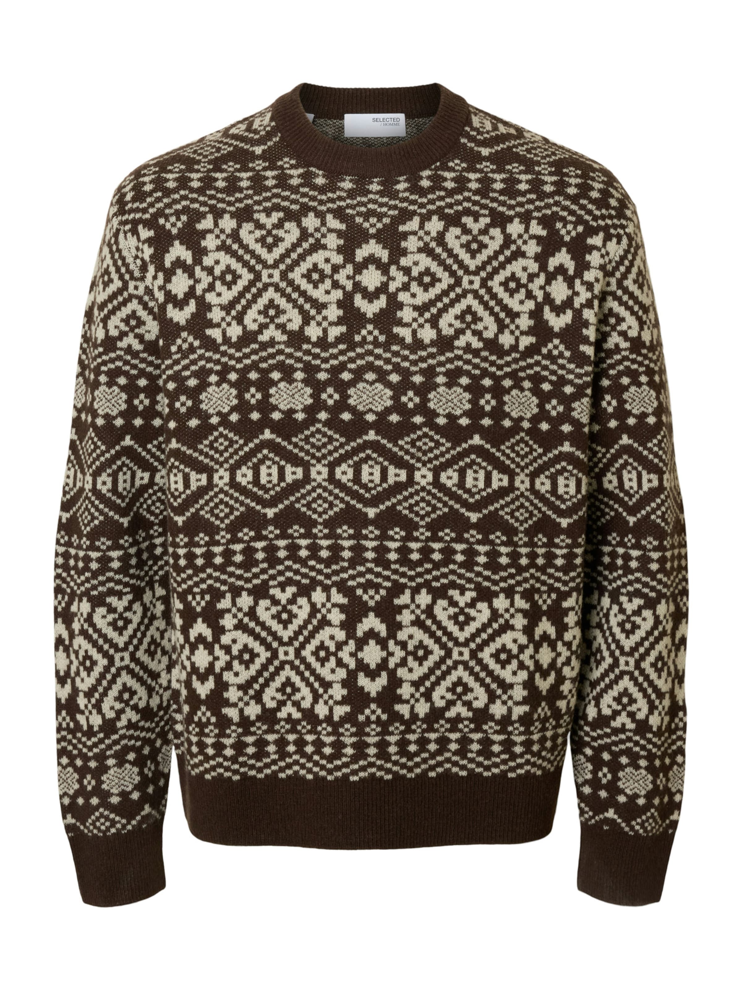 SELECTED Свитер 'SLHHolger' в Коричневый: спереди