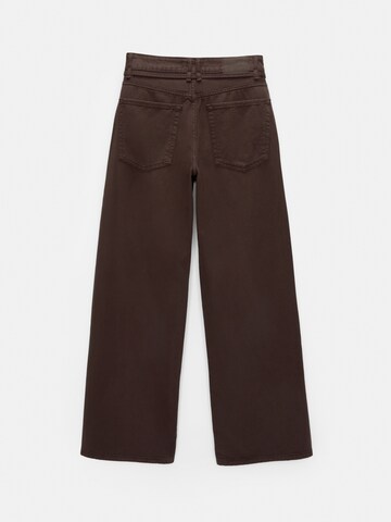 Pull&Bear Wide leg Jeans in Bruin