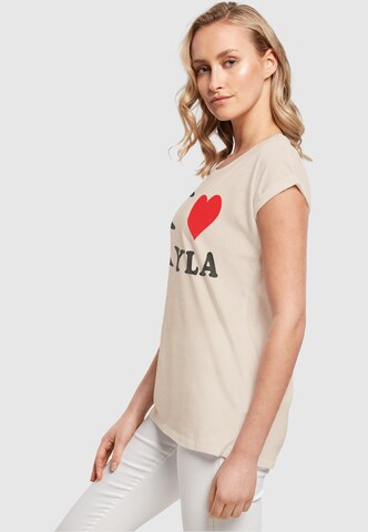 Merchcode Shirt 'I Love Layla' in Beige