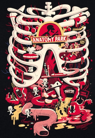 LOGOSHIRT T-Shirt 'Rick & Morty - Anatomy Park' in Schwarz