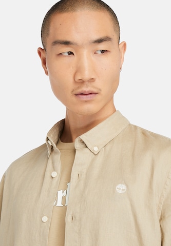 TIMBERLAND Regular fit Button Up Shirt 'Mill Brook' in Brown