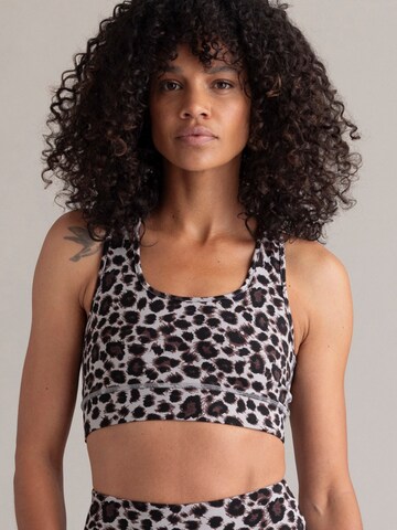 Hey Honey Bustier Sport-BH 'Racerback' in Beige: Vorderseite