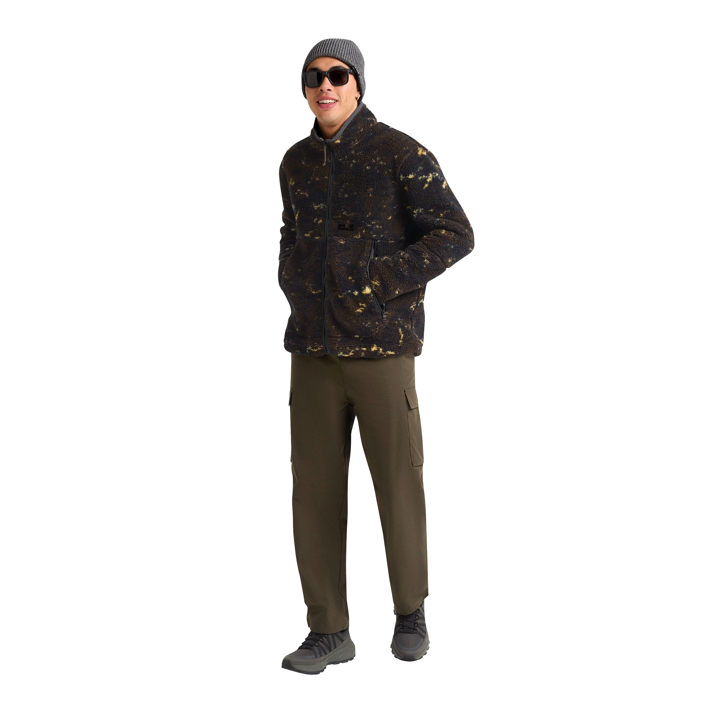 JACK WOLFSKIN Athletic fleece jacket in Brown