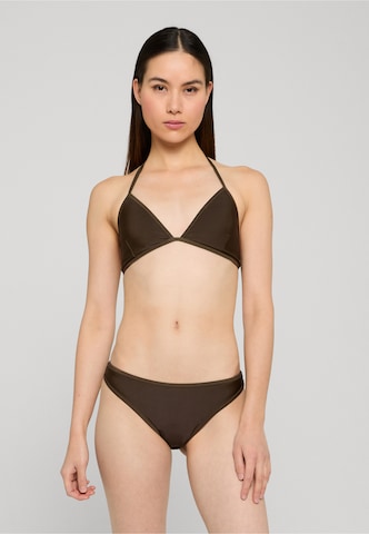 Urban Classics Trojúhelníková Bikiny – hnědá: přední strana