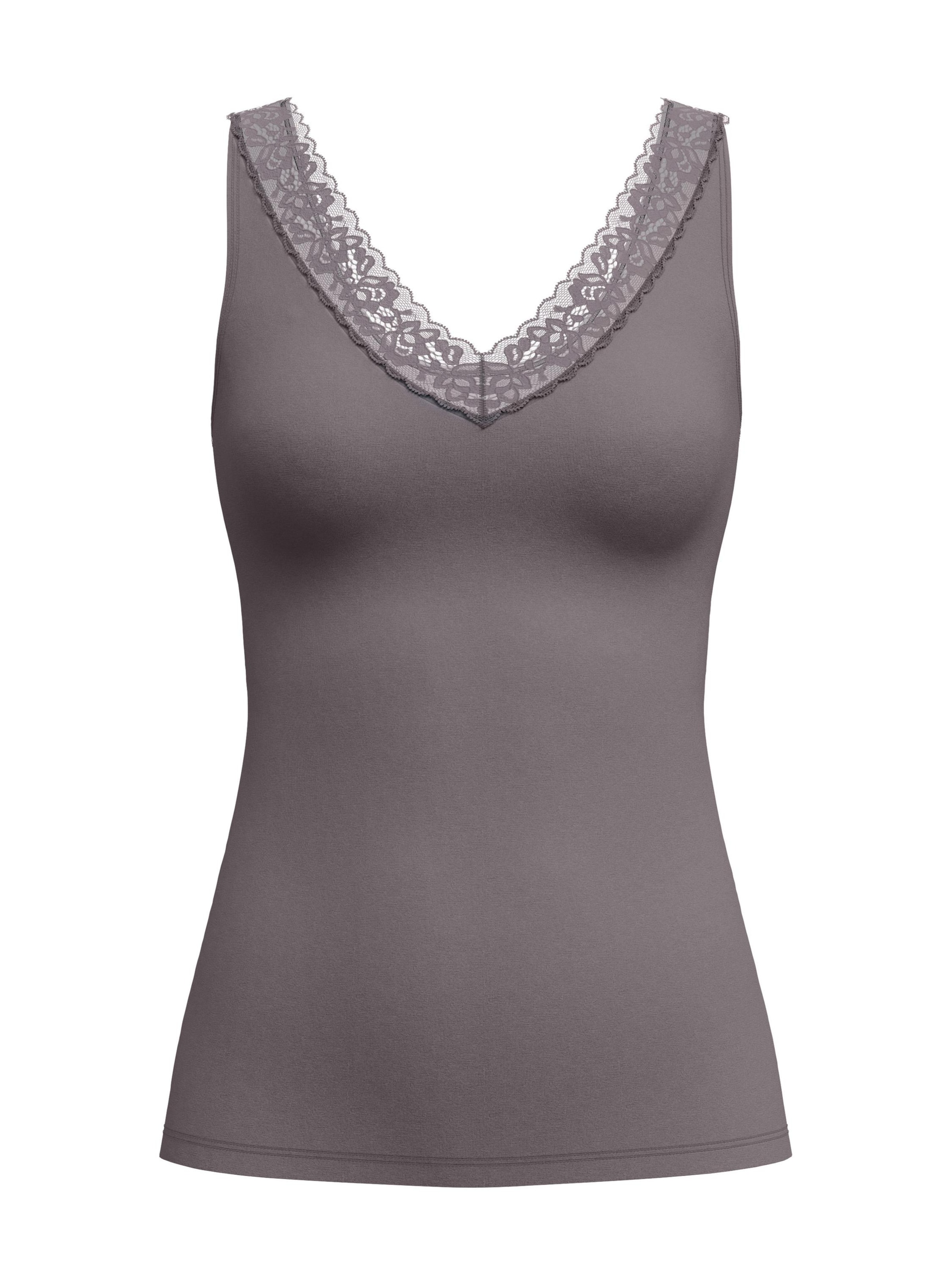 Maglietta intima 'Natural Comfort Lace' di CALIDA in marrone: frontale