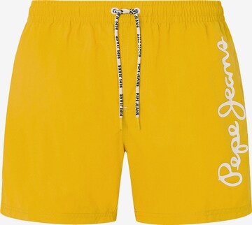 Pepe Jeans Swim Trunks in Yellow: front