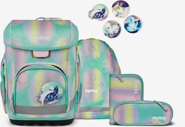 ergobag Backpack 'Schulranzen-Set cubo light Set' in Green: front