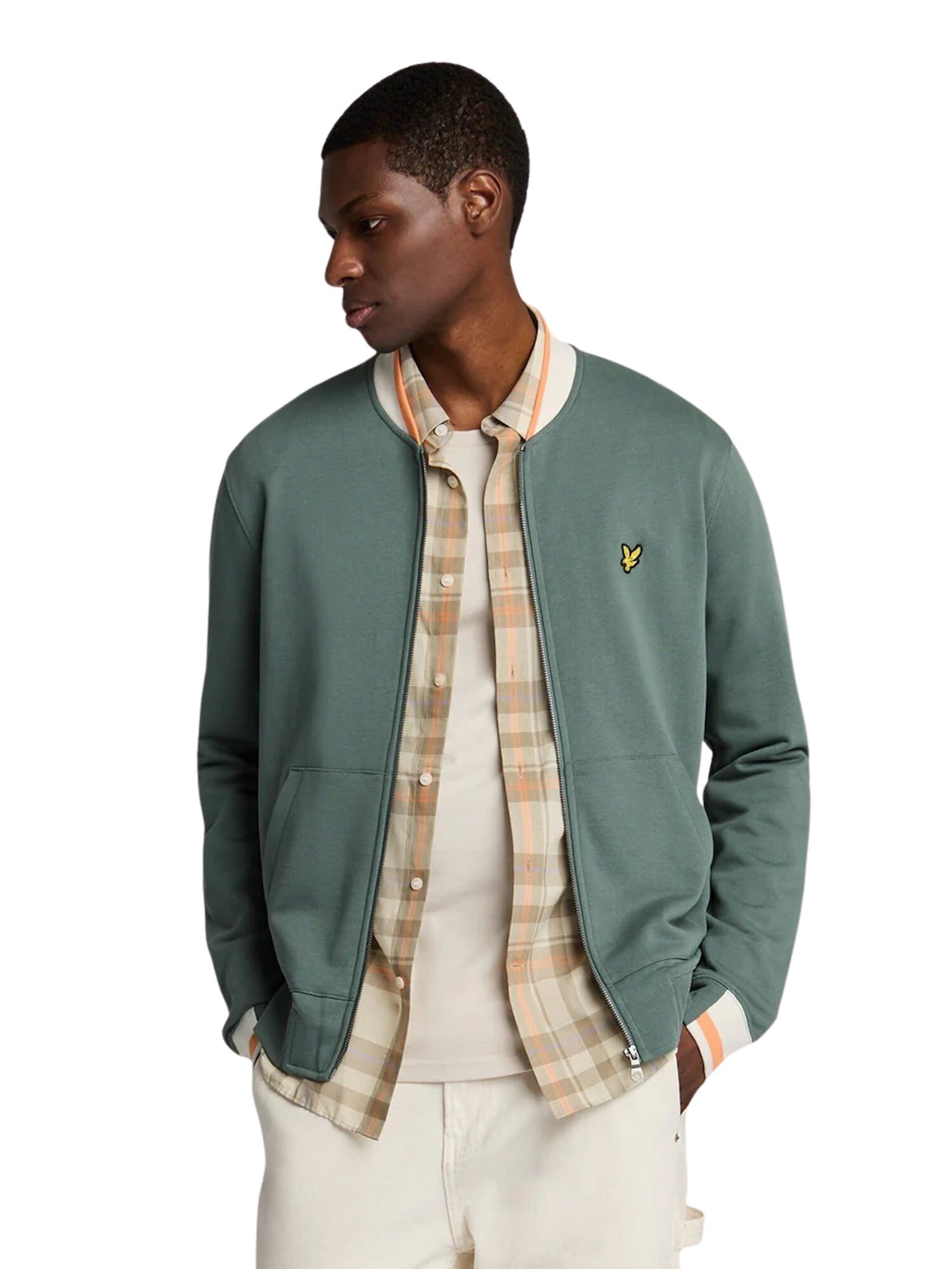 Lyle & Scott Sweatjacke in Grün: Vorderseite