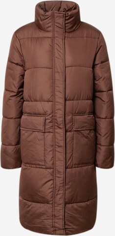 PIECES Winter Coat 'LIMA' in Brown: front