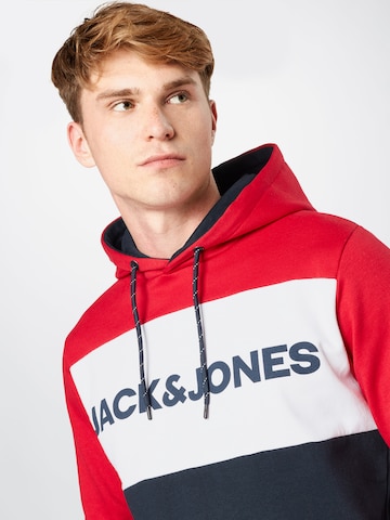 sarkans JACK & JONES Standarta piegriezums Sportisks džemperis