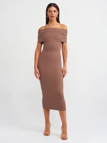 Dilvin Dress in Brown: front