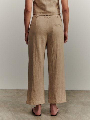 ABOUT YOU x Marie von Behrens Wide leg Pleat-Front Pants 'Magdalena' in Beige