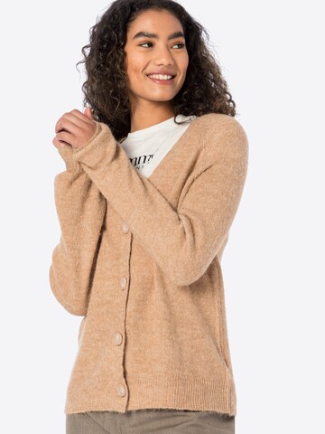 ICHI Knit Cardigan in Beige: front