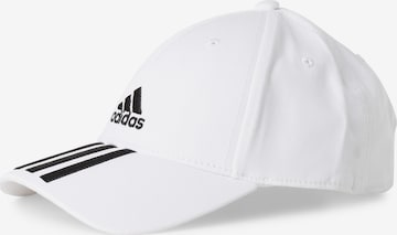 ADIDAS SPORTSWEAR Спортна шапка 'Baseball 3-Stripes ' в бяло: отпред