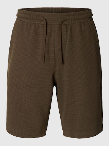 SELECTED Loose fit Trousers in Brown: front