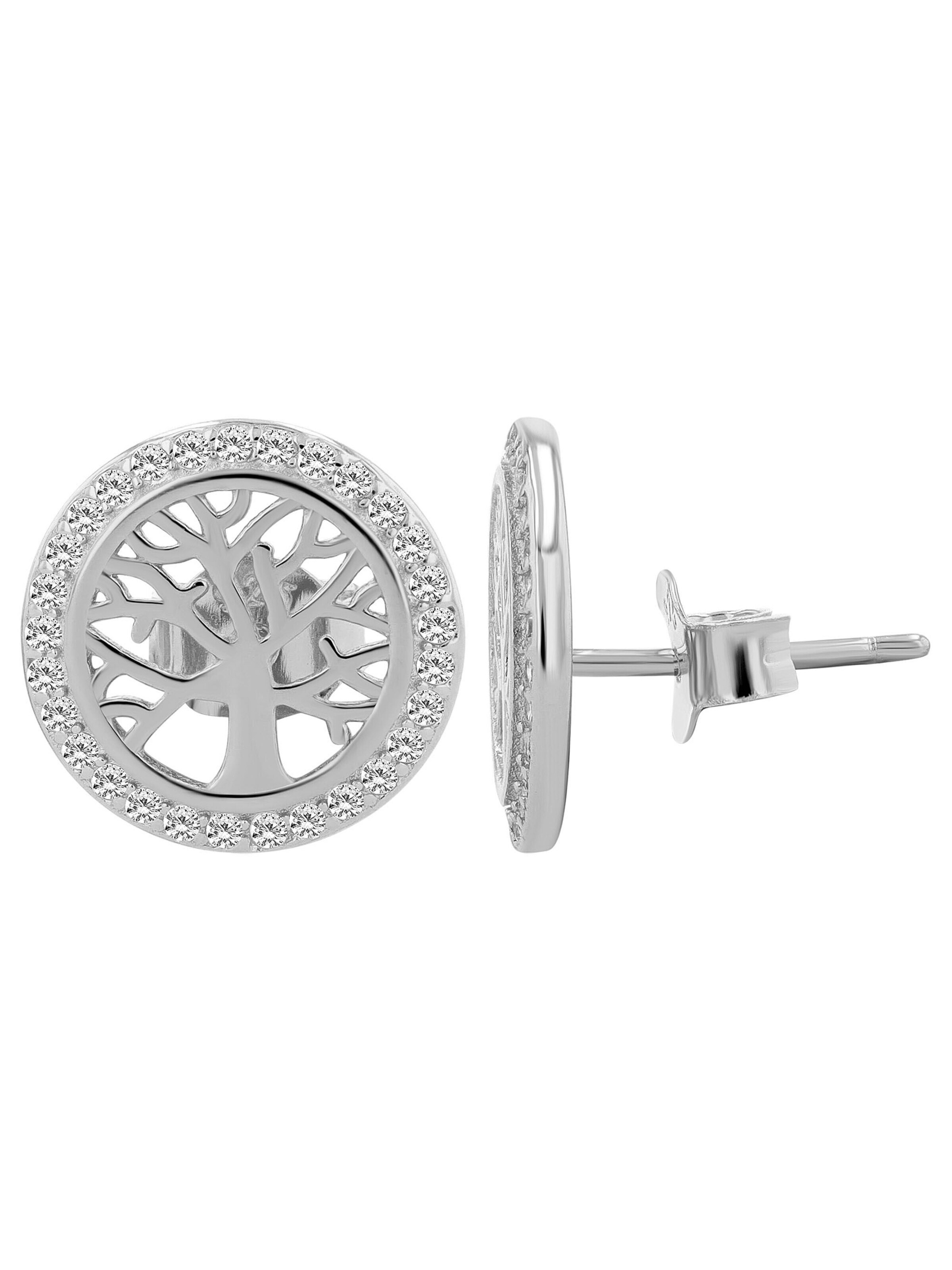 Akzent Earrings '"Emerita" aus 925 Sterlingsilber, rhodiniert, langlebig' in Silver