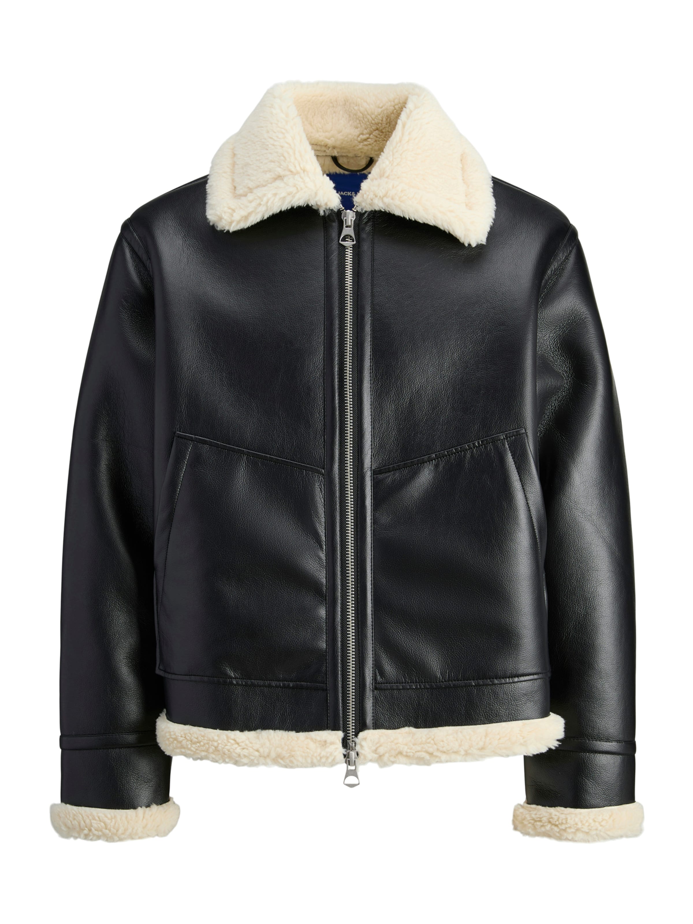 JACK & JONES Преходно яке 'JORLIVERPOOL' в кремаво / черно, Преглед на продукта