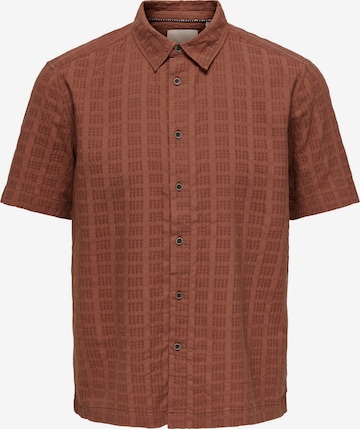 Chemise 'ONSWilson' Only & Sons en marron : devant