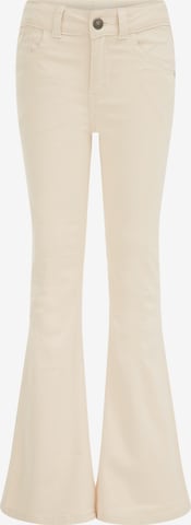 WE Fashion Flared Trousers in Beige: front