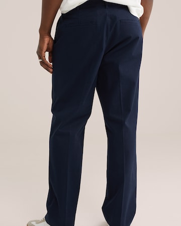 WE Fashion Loosefit Bukser med lægfolder i blå