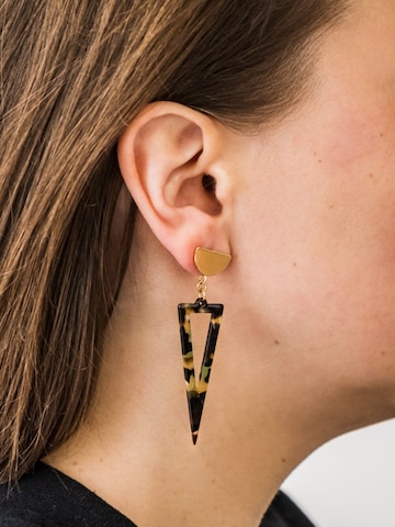 Boucles d'oreilles 'Acetat Agnes' Fräulein Wunder en vert
