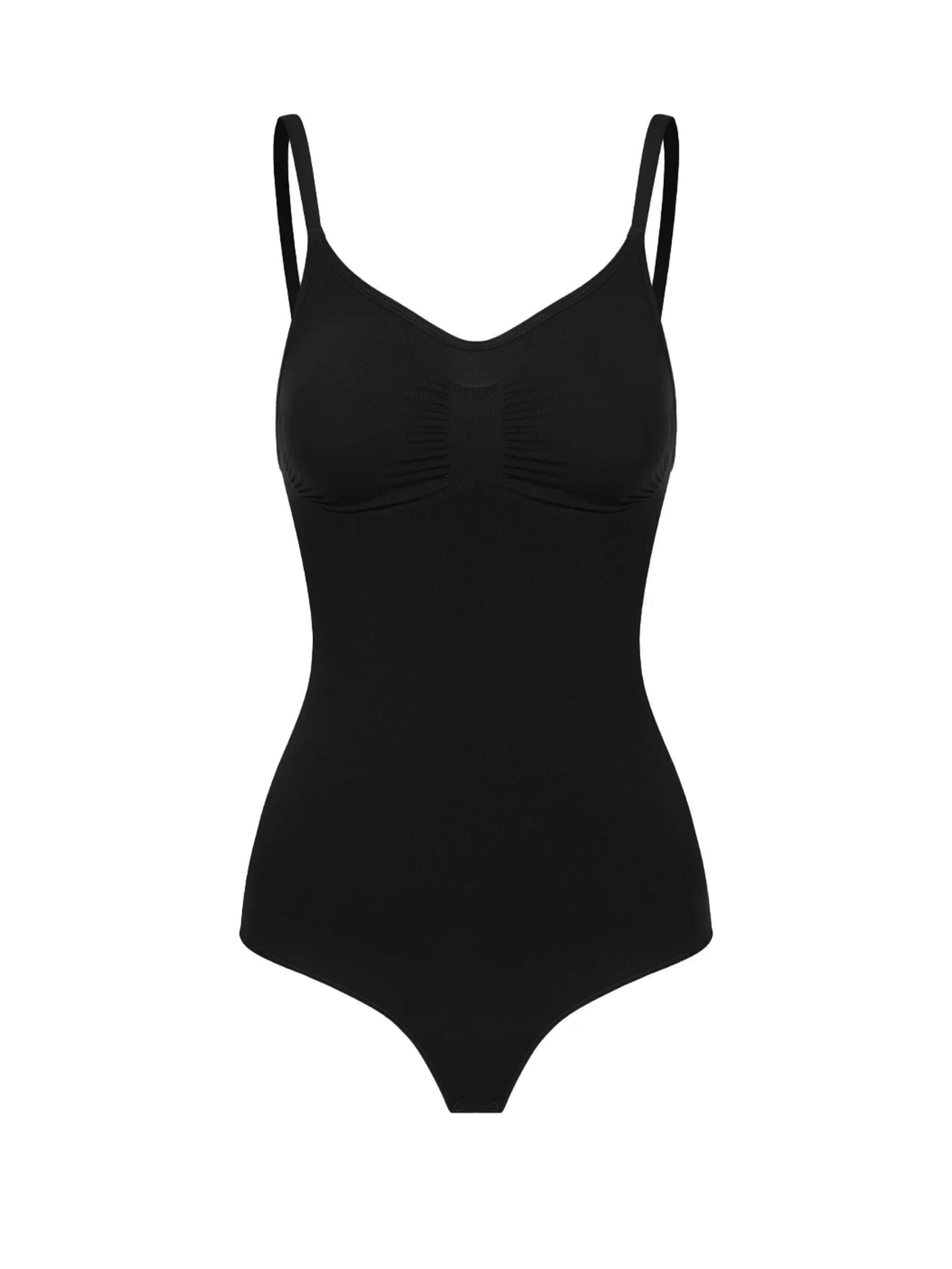 cfab (formerly creamy fabrics) Shapingbody 'Sculpting Shapewear mit String' in Zwart: voorkant