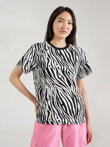 ADIDAS ORIGINALS Μπλουζάκι 'Allover Zebra Animal Print Essentials' σε μαύρο: μπροστά