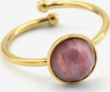 Sergio EngelPrsten 'Beach Ring 01 Vergoldeter Edelstahlring mit Naturstein-Cabouchon' - roza boja: prednji dio