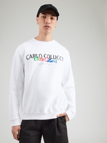 Bluză de molton de la Carlo Colucci pe alb: față