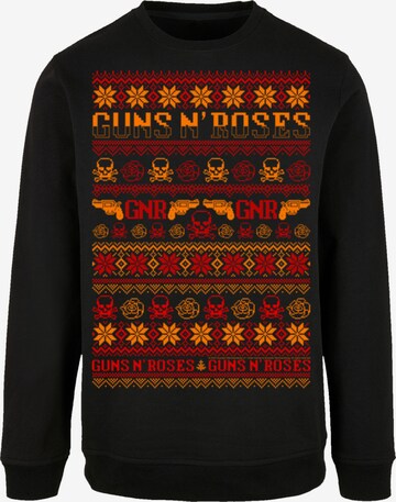 Sweat-shirt 'Guns And Roses Weihnachten Christmas' F4NT4STIC en noir : devant