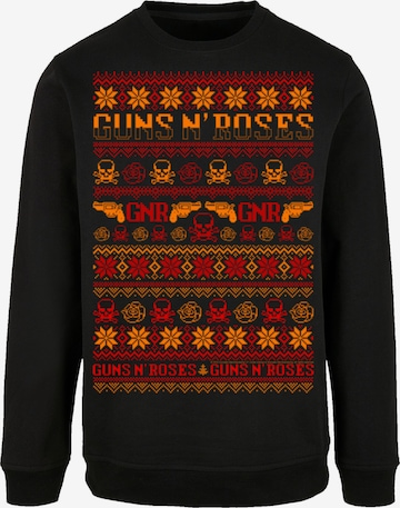 F4NT4STIC Sweatshirt 'Guns And Roses Weihnachten Christmas' in Schwarz: Vorderseite