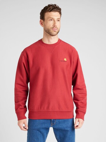 Sweat-shirt 'American Script' Carhartt WIP en rouge : devant