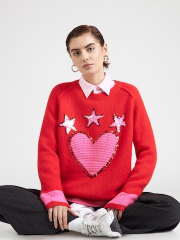 Grace Pulóver - piros: elől