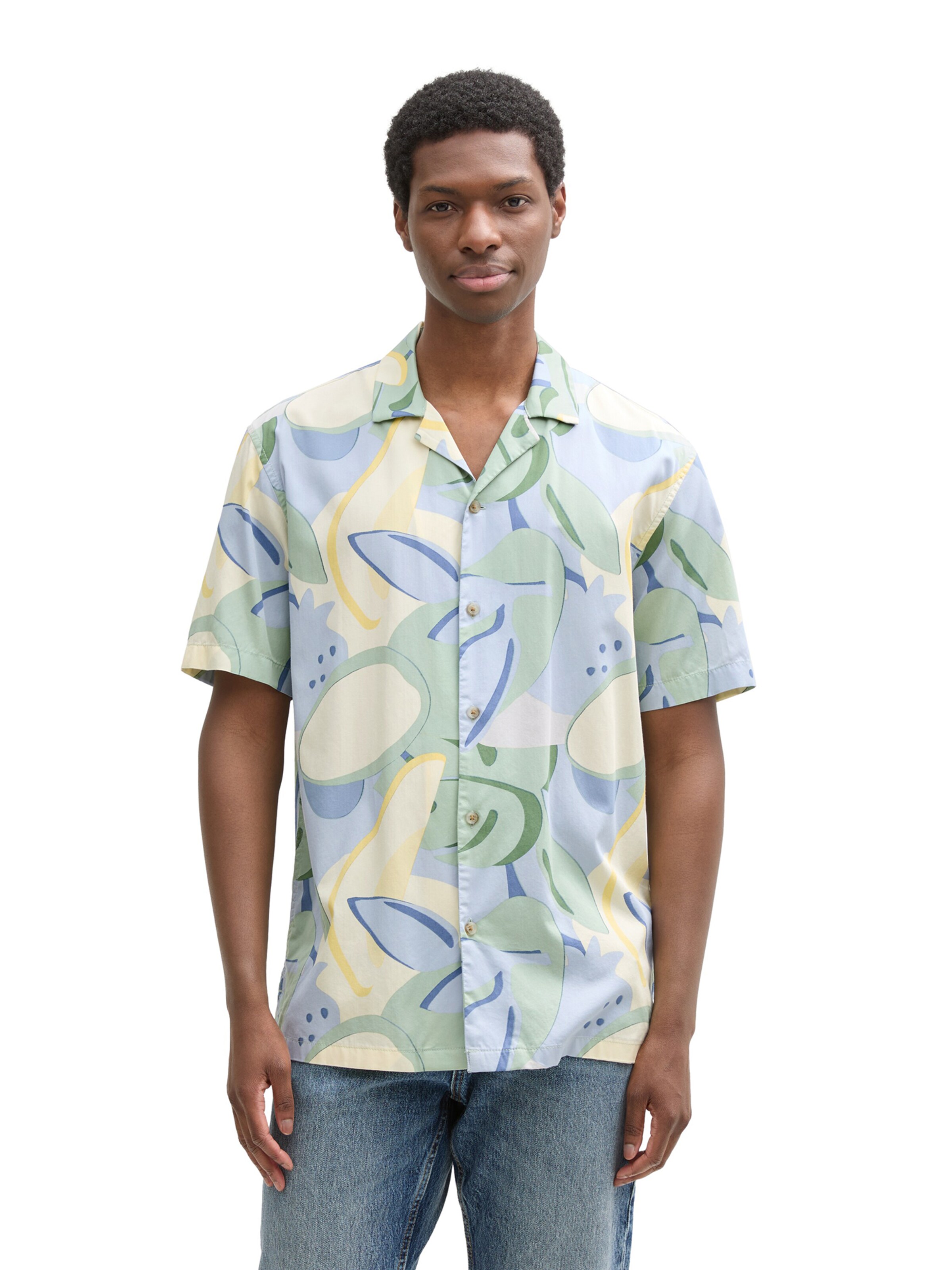 zils TOM TAILOR DENIM Standarta piegriezums Krekls: no priekšpuses