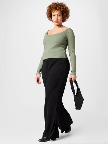 ABOUT YOU Curvy Wide leg Παντελόνι 'Ruth' σε μαύρο