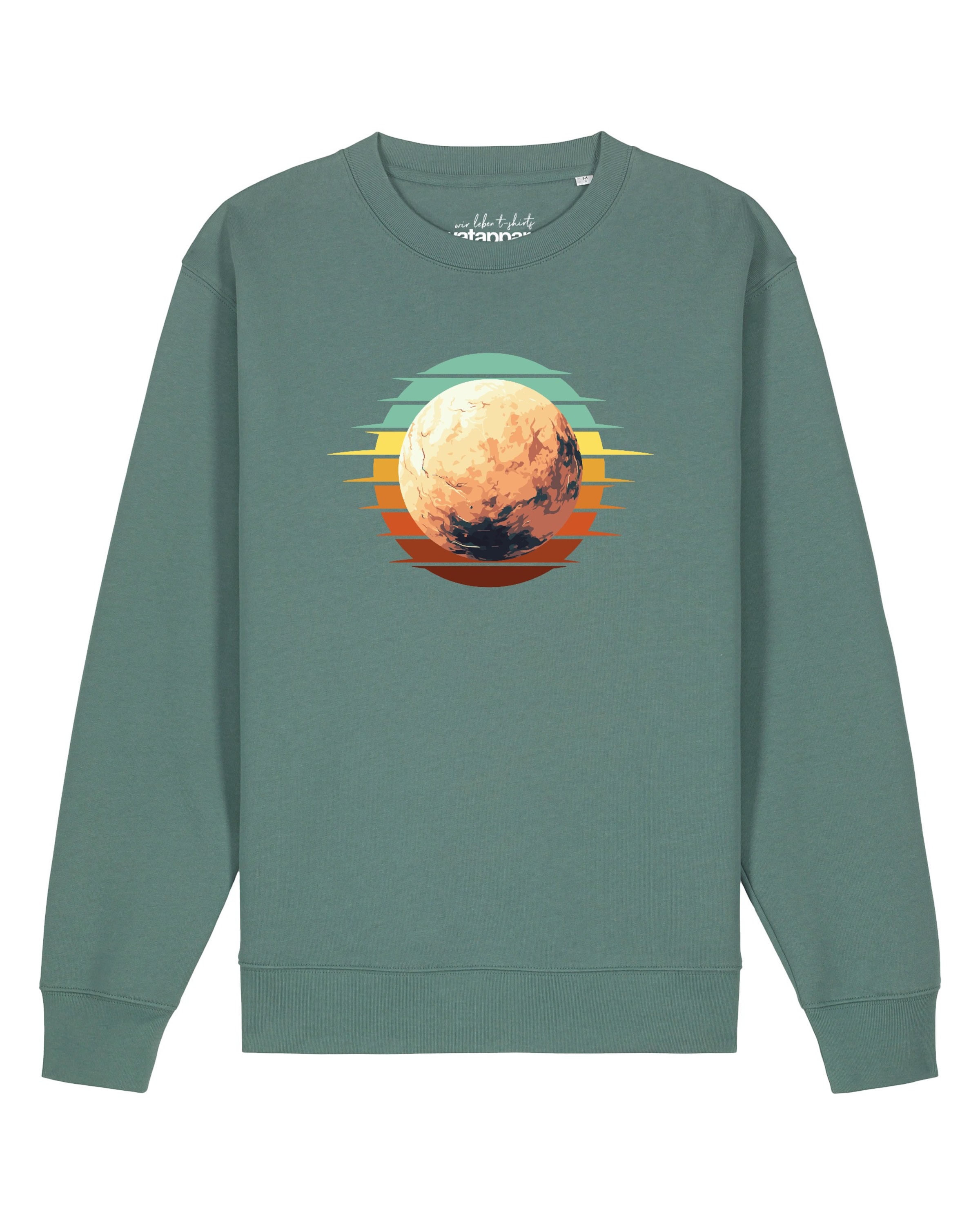 Sweat-shirt 'Pluto Retro Sunset' Watapparel en vert : devant