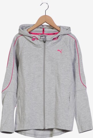 PUMA Sweatshirt & Zip-Up Hoodie in S in Silver: front