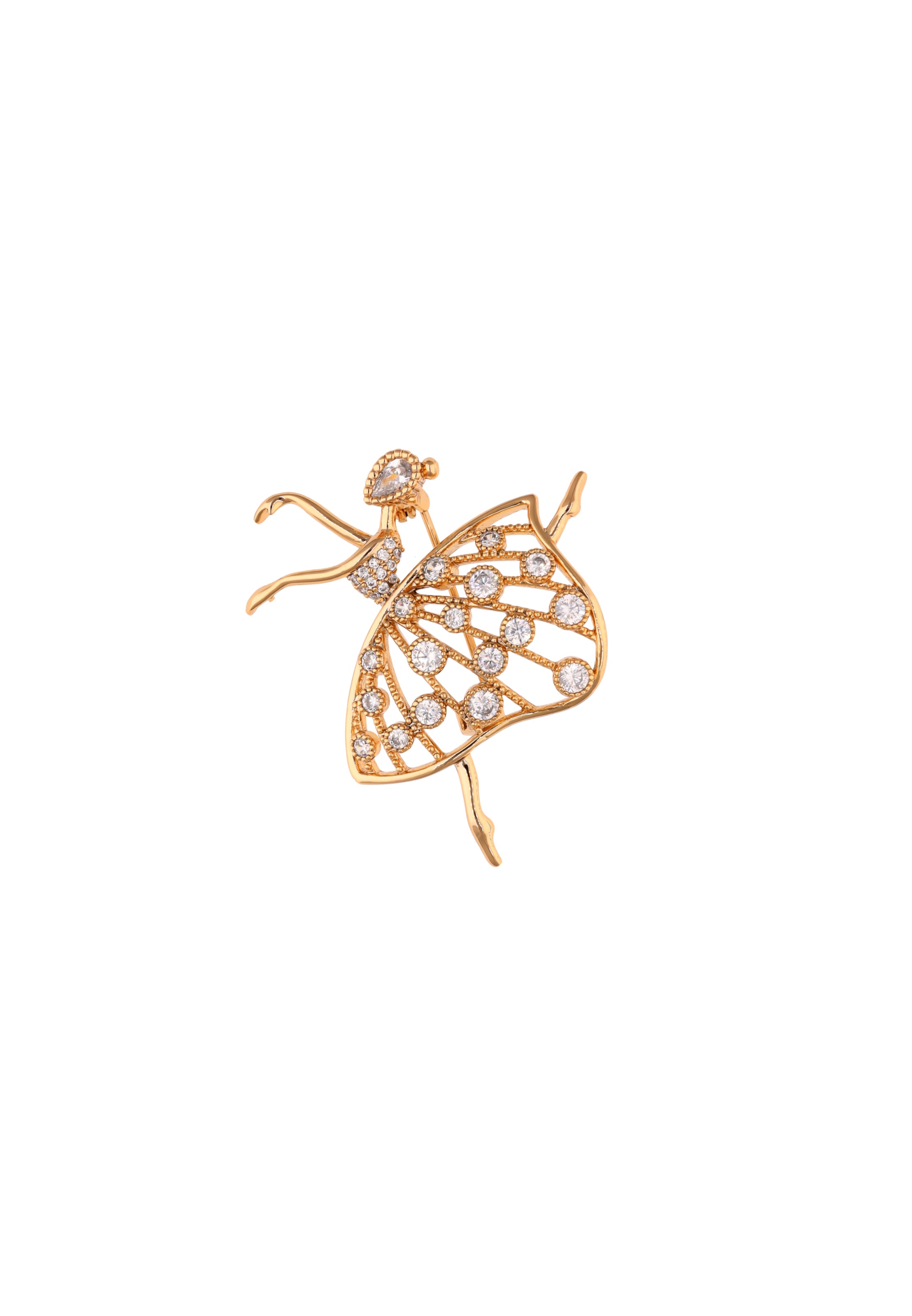 faina Brooch in Gold: front