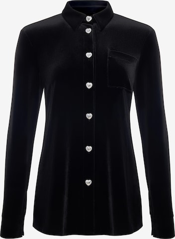 Serena Silueta Pusero 'Velvet Shirt' värissä musta: etupuoli