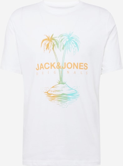 JACK & JONES T-Shirt 'LAFAYETTE' en aqua / orange / blanc, Vue avec produit